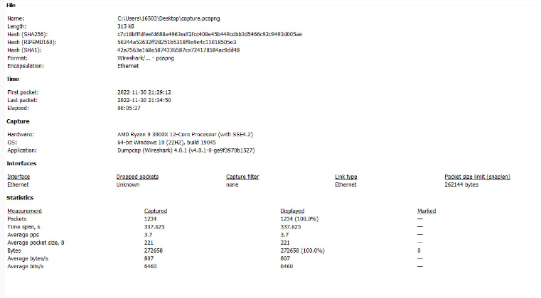 Capture File Properties