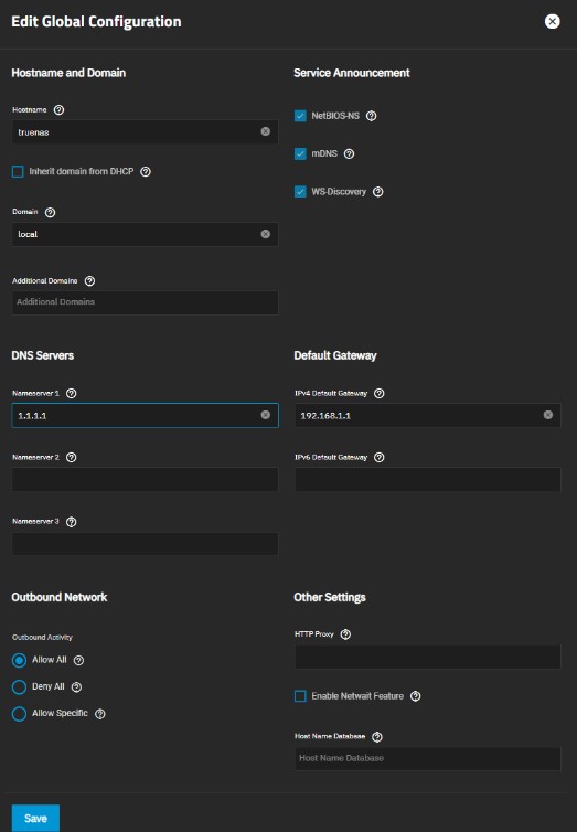 NAS DHCP Settings 2