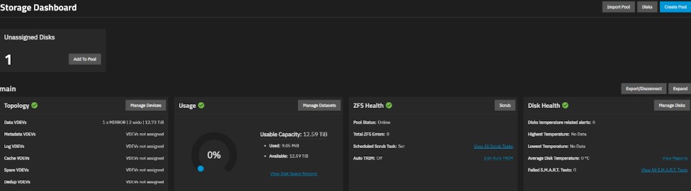 NAS Storage Dashboard